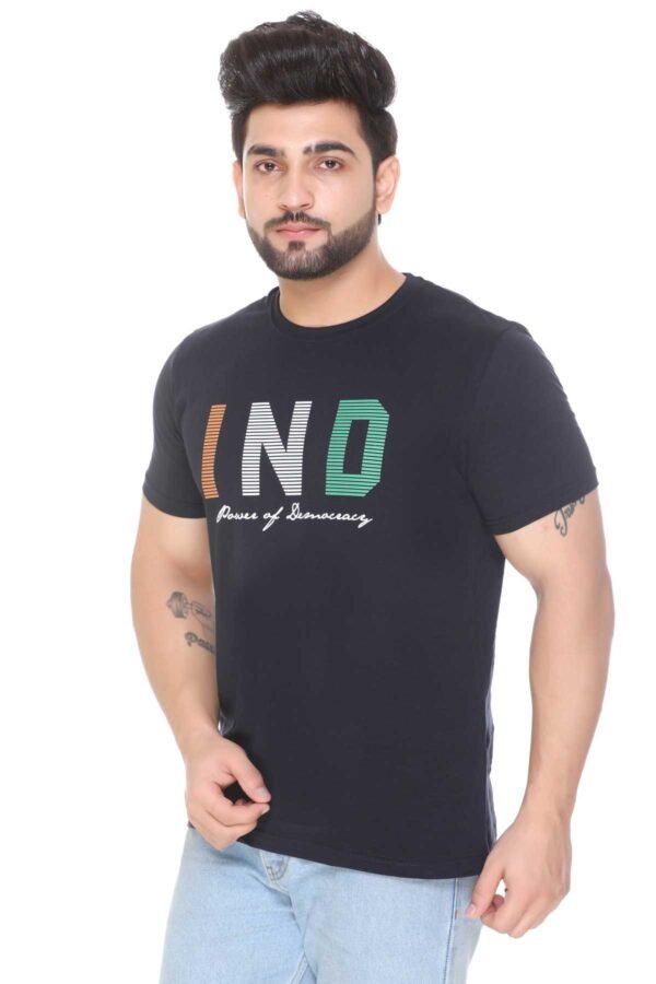 Stylish Men's T-Shirt Round Neck Half Sleeves Regular Fit with Graphic Print - Image 3